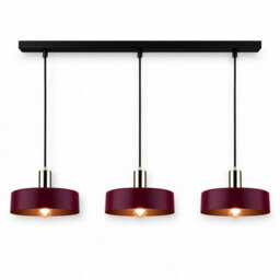 Luminosa Lighting Luminosa Wine Bar Pendant Ceiling Light Black, Burgundy, Gold 3X E27 - thumbnail 1