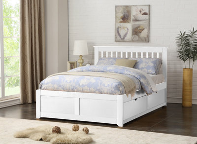Save On Goods UK 5Ft King Size White Finish Wood Bed Frame.2 Drawer Storage,wooden Woodern, Bedstead - image 1