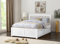 Save On Goods UK 5Ft King Size White Finish Wood Bed Frame.2 Drawer Storage,wooden Woodern, Bedstead - thumbnail 1