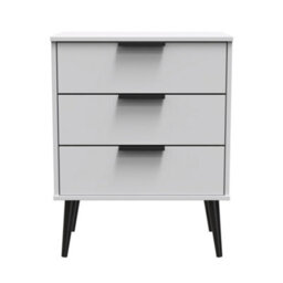 Hong Kong Ready Assembled Matt Grey No Effect 3 Drawer Chest (H)740mm (W)575mm (D)395mm - thumbnail 1