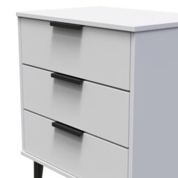 Hong Kong Ready Assembled Matt Grey No Effect 3 Drawer Chest (H)740mm (W)575mm (D)395mm - thumbnail 3