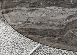 Furniturebox Novara Coffee Table - Round Grey Marble Glass And Silver - Round Coffee Table - Glass Coffee Table - thumbnail 3