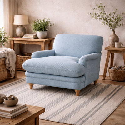 Wyld Haus Bambola Retro Duck Egg Chenille Armchair - image 1