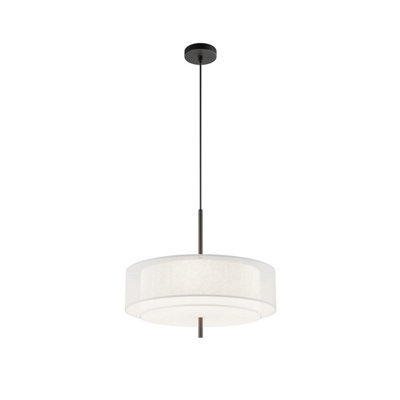 Luminosa Lighting Luminosa Bergamo Modern Cylindrical Pendant Ceiling Light Black 5Xe27 White Shade - image 1