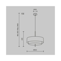 Luminosa Lighting Luminosa Bergamo Modern Cylindrical Pendant Ceiling Light Black 5Xe27 White Shade - thumbnail 2