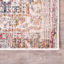 White Yellow Traditonal Abstract Floral Rug Easy To Clean Dining Room-66Cm X 100Cm - thumbnail 5