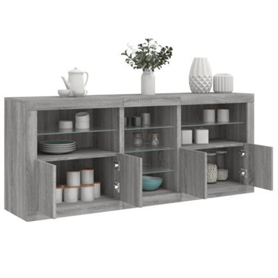 Berkfield Sideboard With Led Lights Grey Sonoma 181.5X37X67 Cm - image 1