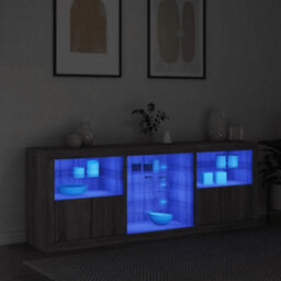 Berkfield Sideboard With Led Lights Grey Sonoma 181.5X37X67 Cm - thumbnail 3