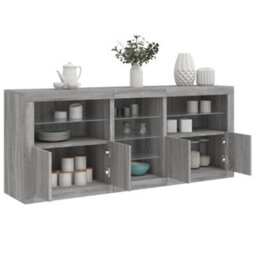 Berkfield Sideboard With Led Lights Grey Sonoma 181.5X37X67 Cm - thumbnail 1