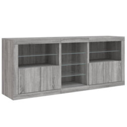 Berkfield Sideboard With Led Lights Grey Sonoma 181.5X37X67 Cm - thumbnail 5