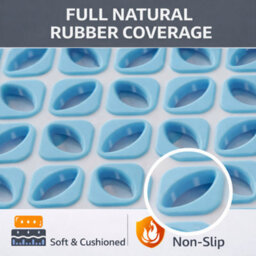 Shopnbits Non Slip Large Square Bath Mat For Bathroom & Bathtub, Large Shower Mat With Strong Suction Cups, Quick Drain Anti Slip - thumbnail 2