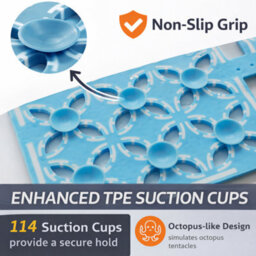 Shopnbits Non Slip Large Square Bath Mat For Bathroom & Bathtub, Large Shower Mat With Strong Suction Cups, Quick Drain Anti Slip - thumbnail 3