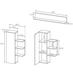 Alva Modern Living Room Wall Unit With Cabinets Shelving And Tv Stand Oakcraft And Anthracite - thumbnail 4