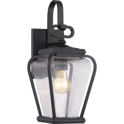 Mystic Black Outdoor Ip44 Wall Light Sconce With E27 Led Bulb - 60W Maximum