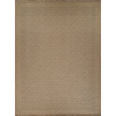 Livabliss Mystery-Washable Tan Beige Modern Living Dining Jute Rug 158 X 213 Cm Easy Care, Non Shedding - image 1