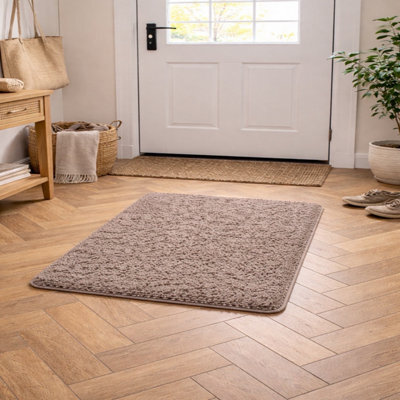 Uetian Light Beige Shaggy Rug Soft Dense Pile Carpet For Doorway Bedside Area (60X110 Cm) - image 1