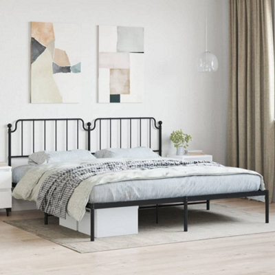 Berkfield Metal Bed Frame Without Mattress With Headboard Black 193X203Cm - image 1