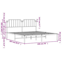 Berkfield Metal Bed Frame Without Mattress With Headboard Black 193X203Cm - thumbnail 9