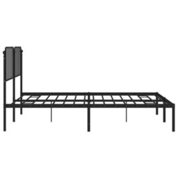 Berkfield Metal Bed Frame Without Mattress With Headboard Black 193X203Cm - thumbnail 6