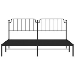 Berkfield Metal Bed Frame Without Mattress With Headboard Black 193X203Cm - thumbnail 5