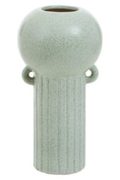 Orsina Small Green Stoneware Vase, Flower Vase With Modern Edge, Unique Green Vase, Decorative Home Accessory - thumbnail 6