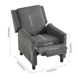Adjust Lounge Chair Wingback Functional Reclining Armchair With Footrest - thumbnail 2