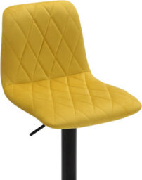Lamboro Verona Velvet Kitchen Bar Stools, Matt Black Stem & Base, Height Adjustable Gas Lift With Backrest, Breakfast Bar Stool - Yellow - thumbnail 5