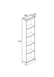 Core Products, Premium Corona Tall Narrow Bookcase, Antique Waxed Pine H176.0Cm X W46.0Cm X D20.0Cm - thumbnail 4