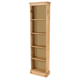 Core Products, Premium Corona Tall Narrow Bookcase, Antique Waxed Pine H176.0Cm X W46.0Cm X D20.0Cm