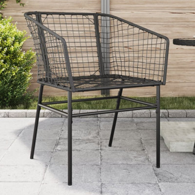 Garden Chairs 2 Pcs Black Poly Rattan - image 1