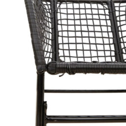 Garden Chairs 2 Pcs Black Poly Rattan - thumbnail 8