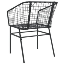 Garden Chairs 2 Pcs Black Poly Rattan - thumbnail 7