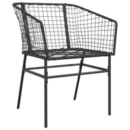 Garden Chairs 2 Pcs Black Poly Rattan - thumbnail 4