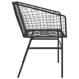 Garden Chairs 2 Pcs Black Poly Rattan - thumbnail 6
