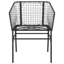 Garden Chairs 2 Pcs Black Poly Rattan - thumbnail 5