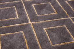 Dark Gold Geometric Modern Abstarct Rug Easy To Clean Living Room Bedroom And Dining Room -80Cm X 150Cm - thumbnail 3