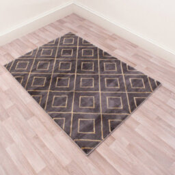 Dark Gold Geometric Modern Abstarct Rug Easy To Clean Living Room Bedroom And Dining Room -80Cm X 150Cm - thumbnail 2
