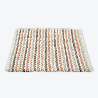 Allure Bath Fashions Striped Chunky Bobble Bath Mat - Blush Pink - image 1