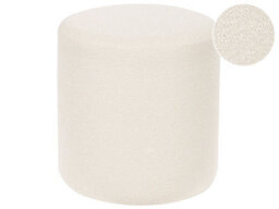 Wyld And Coco White Bouclé Round Pouffe 39 X 39 X 41 Cm - Footstool And Extra Seat For Living Room - thumbnail 3