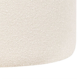 Wyld And Coco White Bouclé Round Pouffe 39 X 39 X 41 Cm - Footstool And Extra Seat For Living Room - thumbnail 6
