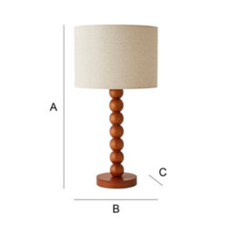 Valuelights Wyatt Natural Linen Drum Lamp Shade Walnut Wood Bobbin Table Lamp - thumbnail 7