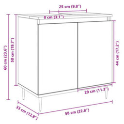 Berkfield Bathroom Cabinet Sonoma Oak 58X33X60 Cm Engineered Wood - thumbnail 9