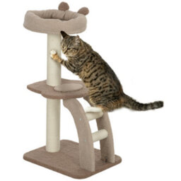 Pawhut Cat Tower With Sisal Scratch Post, Ball, Perch, Stairs, 88Cm, Brown - thumbnail 2