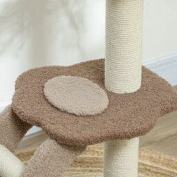 Pawhut Cat Tower With Sisal Scratch Post, Ball, Perch, Stairs, 88Cm, Brown - thumbnail 7