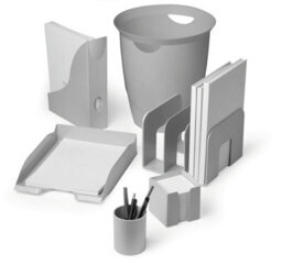 Durable Eco Recycled Plastic Magazine Stand Desk File Holder Organiser - Grey - thumbnail 2