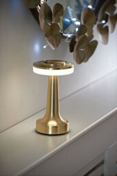 Auraglow Rechargeable Led Cordless Table Lamp - Waldorf - Satin Nickel - thumbnail 8