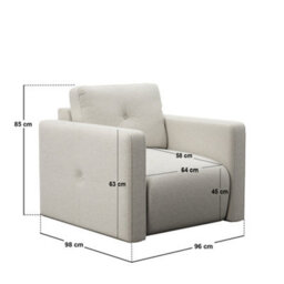 Solace+Co Wilfie Beige Chenille Armchair - thumbnail 6