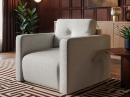 Solace+Co Wilfie Beige Chenille Armchair - thumbnail 2