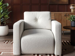 Solace+Co Wilfie Beige Chenille Armchair - thumbnail 1