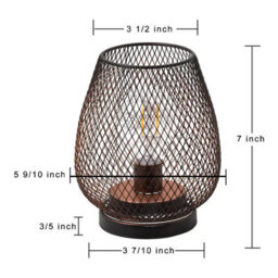 Cordless Led Metal Cage Lantern Table Lamp Battery Operated Set Of 2 - thumbnail 2